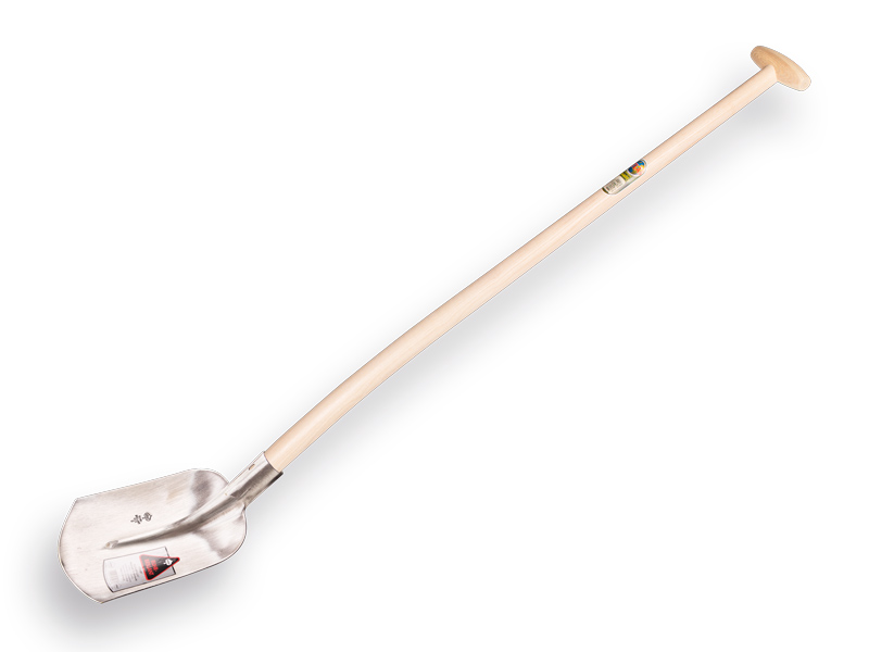 Schepbats RUHR BRILLANT 1/2 0, extra gehard en gepolijst, met ATLAS schopsteel 110 cm gebogen, FSC 100%