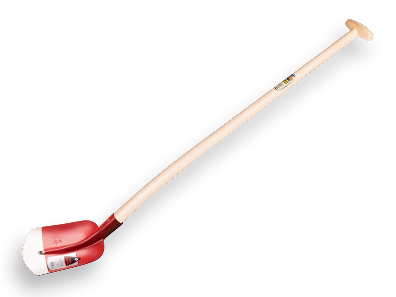 Schepbats RUHR BRILLANT 3/4 00 rood, extra gehard, met ATLAS schopsteel 110 cm gebogen, FSC 100%