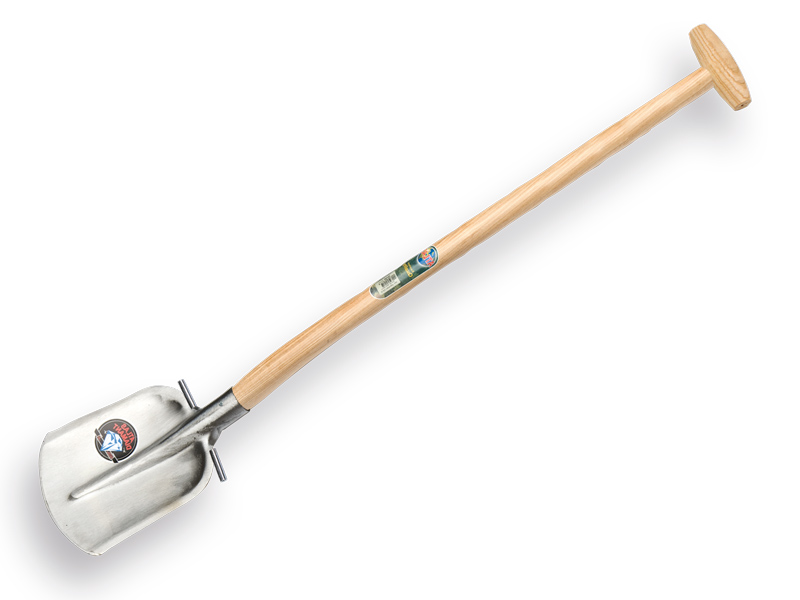 [735411] Steekbats ATLAS DIAMANT 1/4 000 gehard, gepolijst, RONDE OPSTAP, met ATLAS schopsteel 100 cm gebogen, FSC 100%