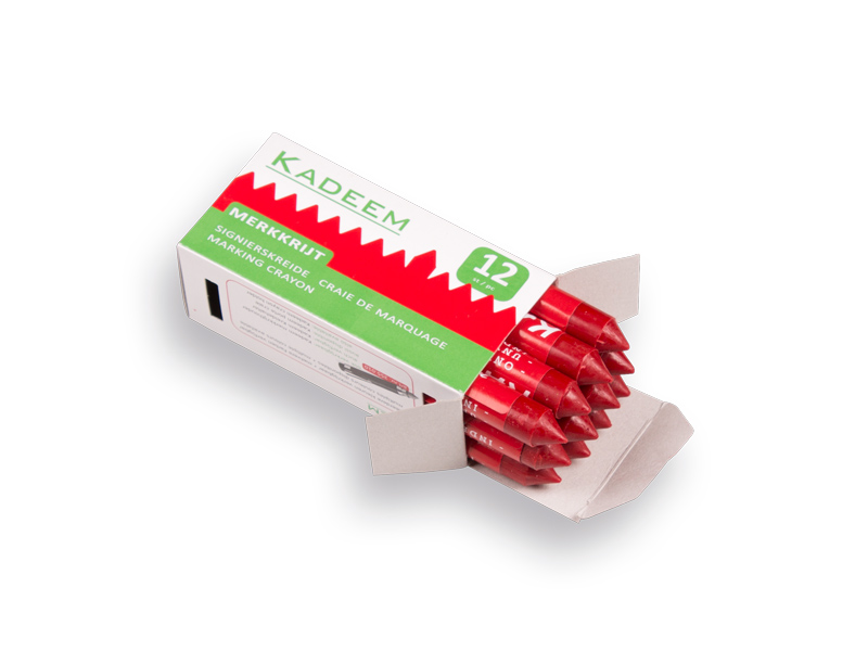 Merkkrijt - waskrijt KADEEM ROOD, diameter 13 mm (per doos van 12 stuks)