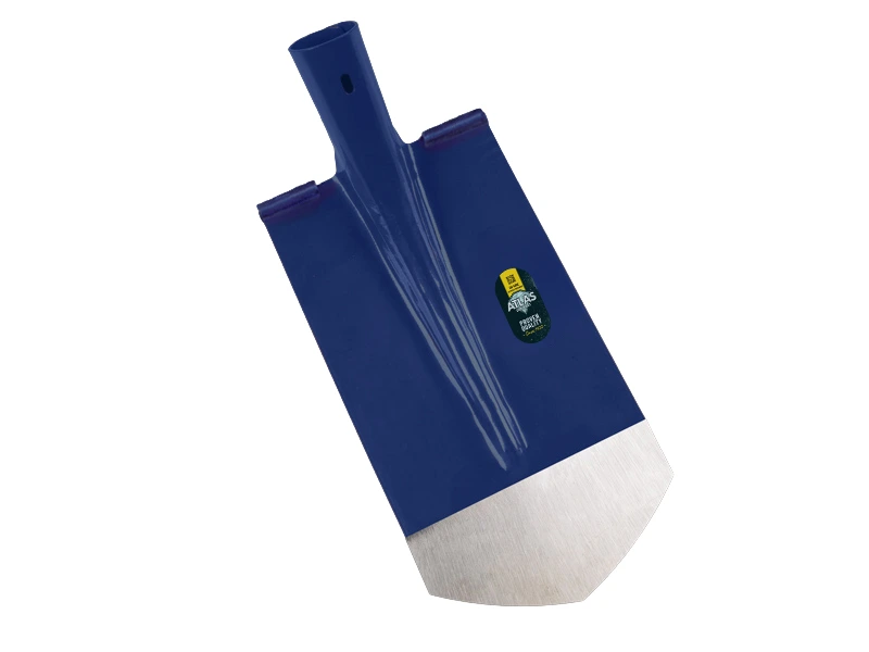 Kabelschop ATLAS DIAMANT 16 cm 3/4 blauw, onderkant spits, RONDE OPSTAP, gehard en gepolijst, zonder steel