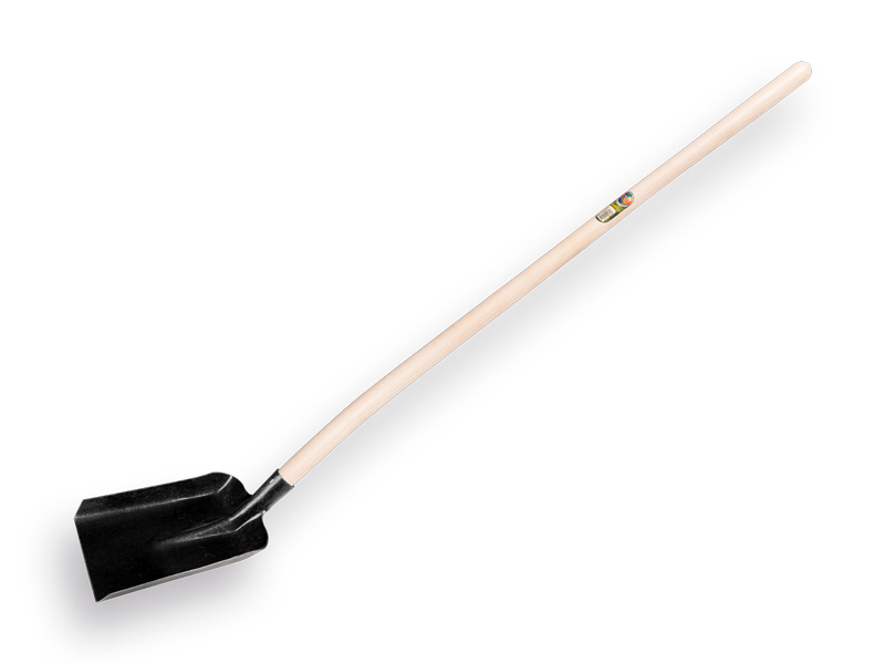 [780080] Stalschop ATLAS nr. 4 blank gelakt, 24,5 x 33 cm, met ATLAS batsesteel 130 cm gebogen, FSC 100%
