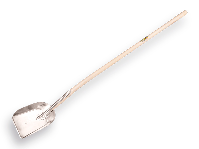 [780100] Stalschop OFFNER aluminium met strip, 25 x 41 cm, met ATLAS batsesteel 140 cm