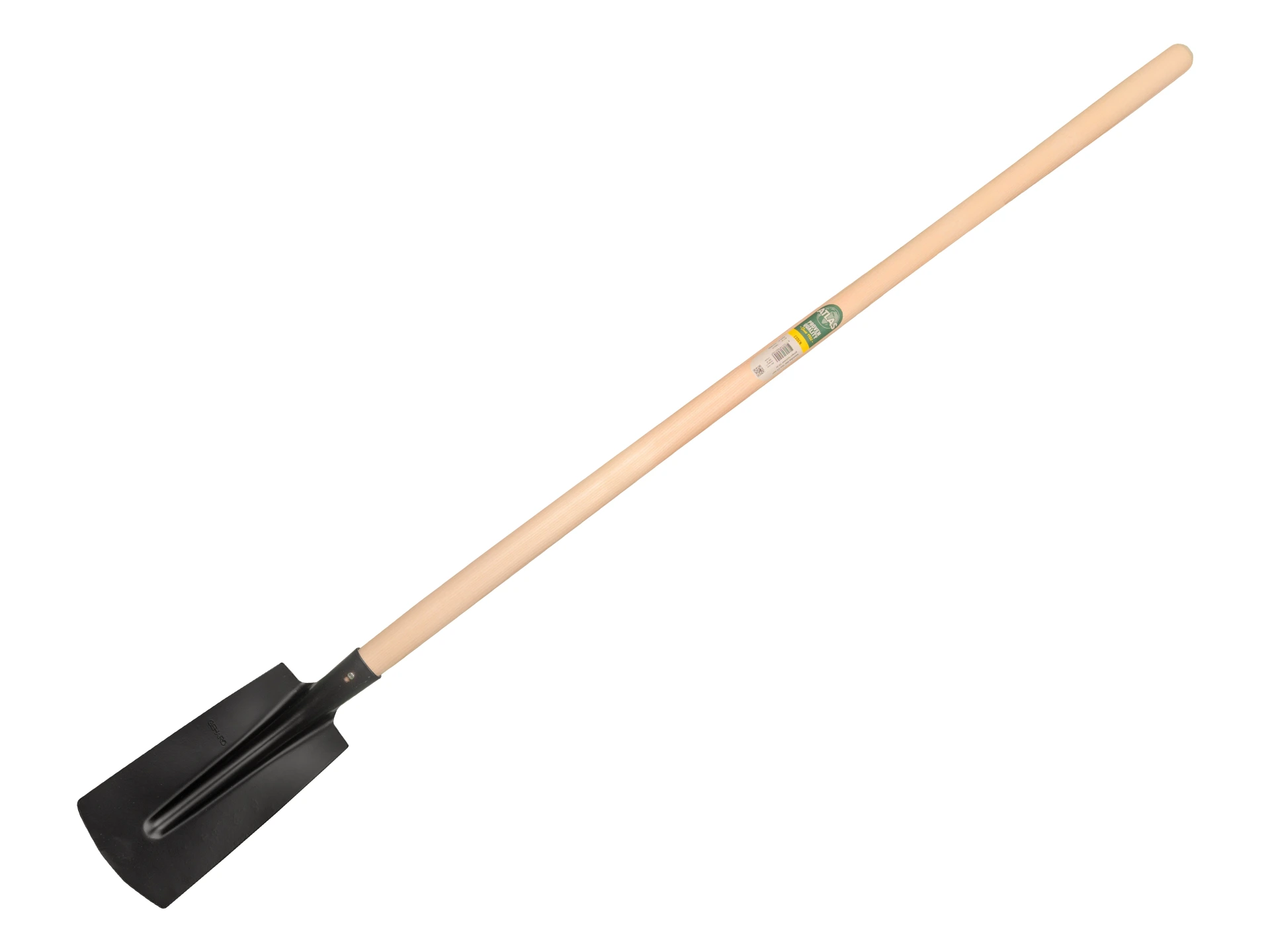 [780515] Kabelschop ATLAS 14 cm 3/4 zwart, onderkant recht, extra gehard, met ATLAS batsesteel 130 cm, FSC 100%