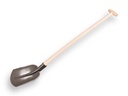 Steekbats 1/4 00 blank gelakt, met essen PE import schopsteel 100 cm. gebogen, gewaxt.