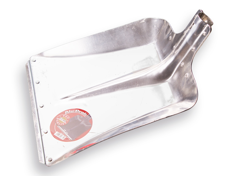 Ballastschop PROFI aluminium nr 9 met strip, Duits model, bladmaat 38 x 38 cm, zonder steel