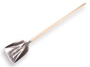Graanschop ATLAS aluminium met strip en ESSEN steel 130 cm gebogen, FSC 100%