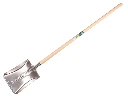 Ballastschop OFFNER aluminium met strip, 27 x 35 cm, ATLAS batsesteel 130 cm gebogen, FSC 100%
