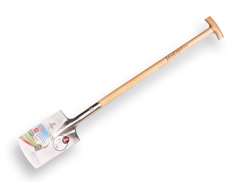 Spade IDEAL 1001 nr.2 gepolijst, met ESSEN T-steel 85 cm, bladmaat 18 x 28 cm