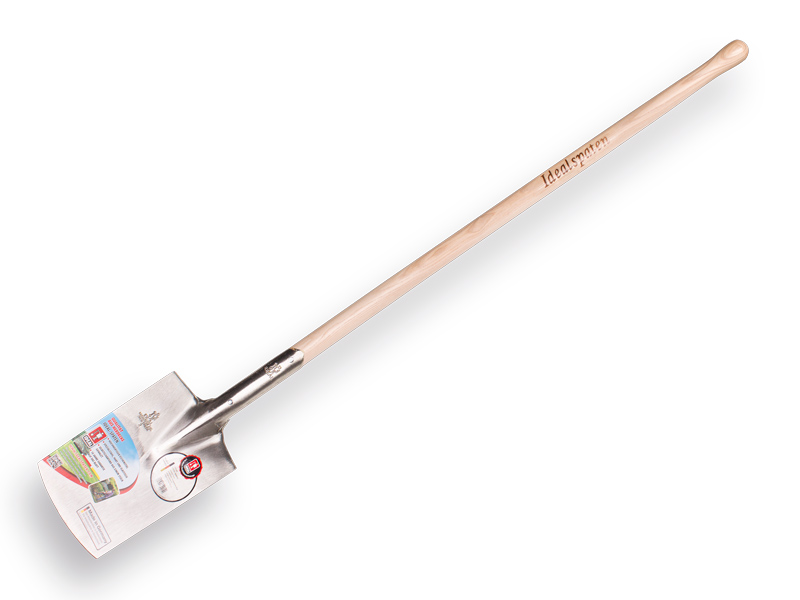 [810012] Spade IDEAL 1001 nr 2 gepolijst, met ESSEN knopsteel 110 cm, bladmaat 18 x 28 cm