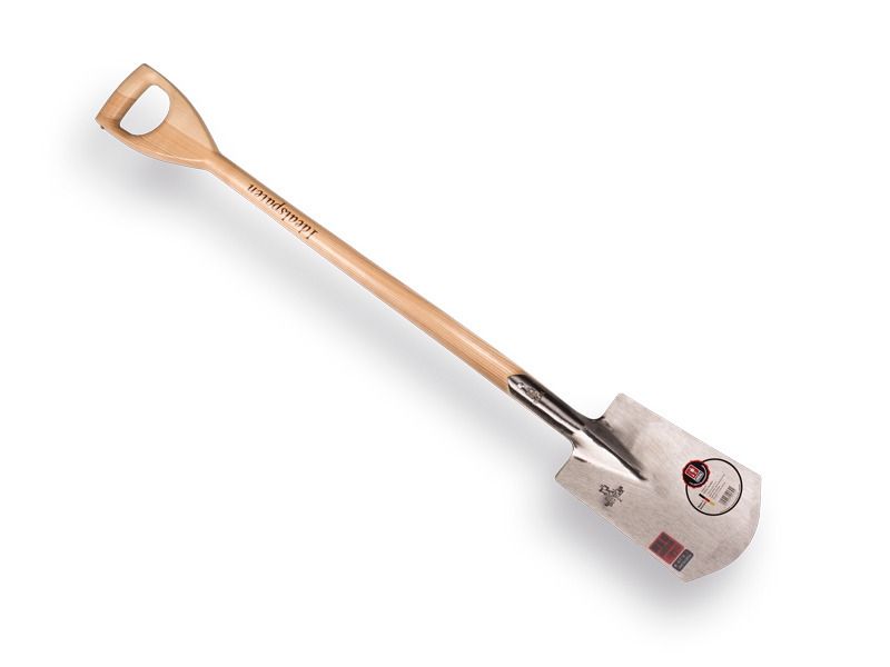 [810015] Spade IDEAL 1006 nr.2 gepolijst, met ESSEN D-steel 80 cm, bladmaat 17,5 x 28 cm