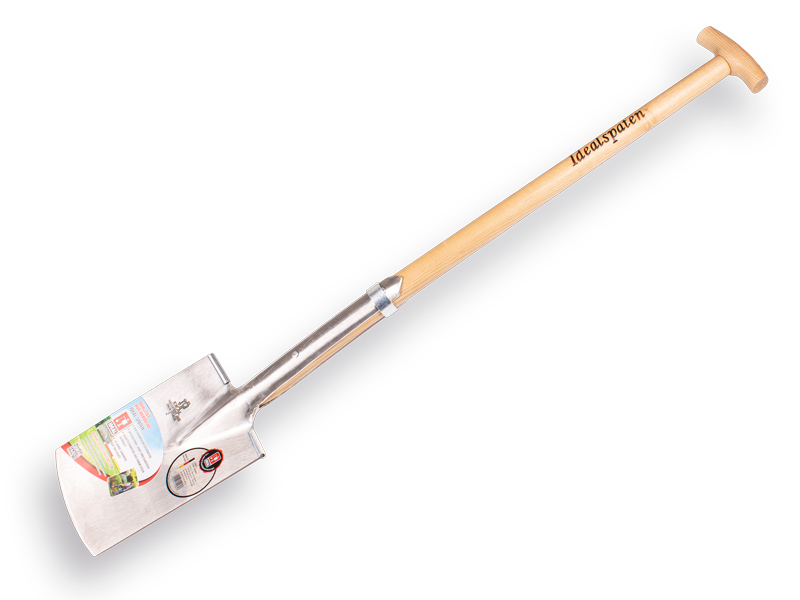 [810020] Spade IDEAL 1002 nr 2 gepolijst, met ring, OPSTAP en ESSEN T-steel 85 cm, bladmaat 18 x 28,5 cm