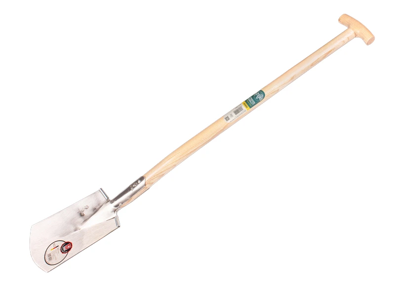 Spade IDEAL 1006 nr.1 gepolijst, met OPSTAP en ATLAS T-steel 85 cm, bladmaat 16,5 x 27 cm