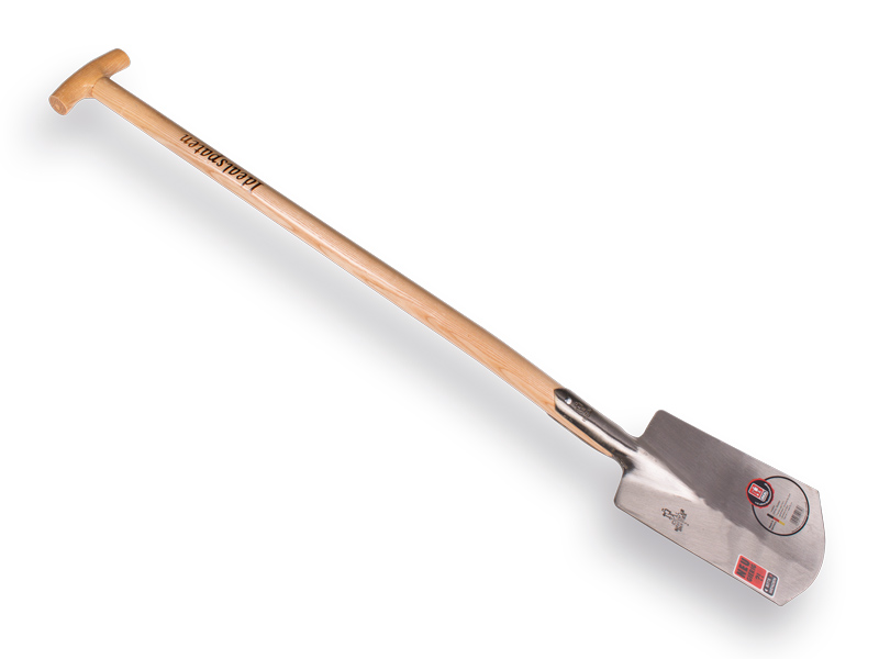 Spade IDEAL 1006 nr.2 gepolijst, met ESSEN T-steel 85 cm, bladmaat 17,5 x 28 cm