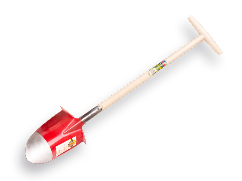 Rondsteekspade SHW rood, bovenzijde 16,5 cm, met ATLAS steel 80 cm en brede hilt