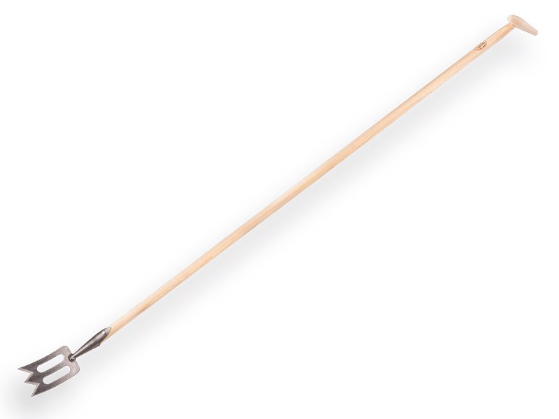 [810235] Sporkschoffel DE WIT gesmeed 10 cm, met ESSEN steel 170 cm en druppelkruk