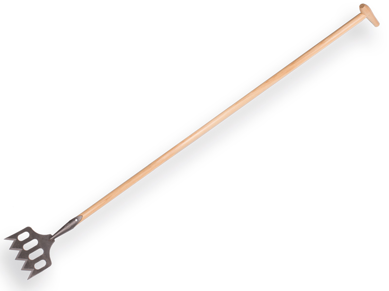 [810237] Sporkschoffel DE WIT gesmeed 18 cm, met ESSEN steel 170 cm en druppelkruk