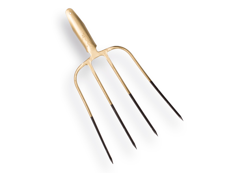 [811110] Mestvork OFFNER 4 tands brons met lipdul, zonder steel