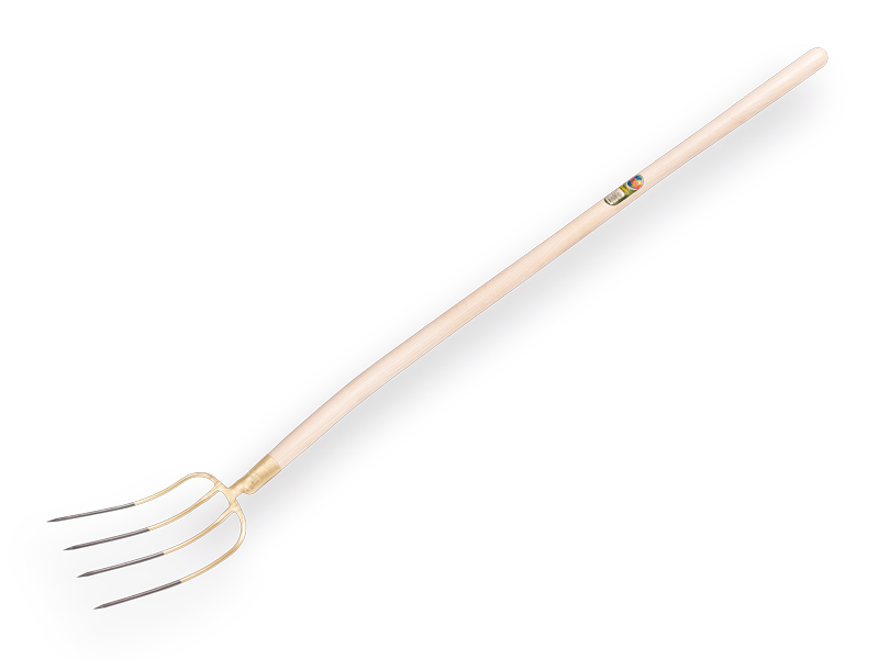 [811130] Mestvork OFFNER 4 tands brons met dul en ATLAS batsesteel 130 cm, FSC 100%