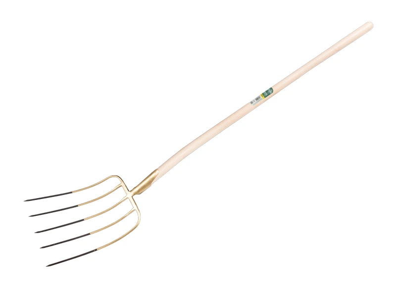 [811165] Bladvork OFFNER 5 tands met veerdul, 45 cm lang, met ATLAS batsesteel 130 cm, FSC 100%