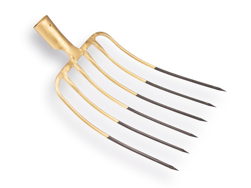 Mestvork OFFNER 6 tands brons met dul, zonder steel
