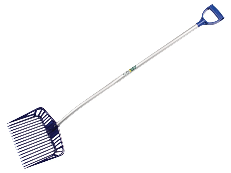 [827030] Allesruimer ATLAS kunststof, 18 tands 33 cm, gebogen aluminium steel en D-greep