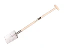 Tuinspade Jimmy gepolijst, RONDE OPSTAP, met ESSEN steel 85 cm, FSC 100%