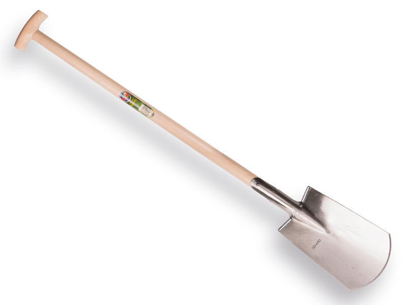 Spade ATLAS DIAMANT gepolijst, RONDE OPSTAP, met ATLAS T-steel 95 cm, FSC 100%
