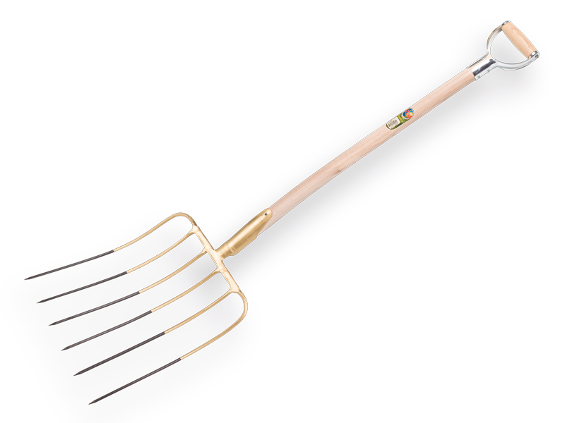 Silovork OFFNER 6 tands, 43 cm lang, met rechte veerdul en ATLAS YD-steel 95 cm, FSC 100%