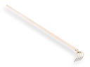 Mesthaak OFFNER 4 tands, lange tanden 21 cm, met dul en tapse ATLAS steel 180 cm, FSC 100%