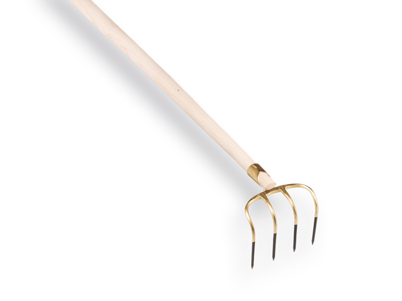 [844418] Mesthaak OFFNER 4 tands, lange tanden 21 cm, met dul en rechte ATLAS Ecofiber steel 250 cm