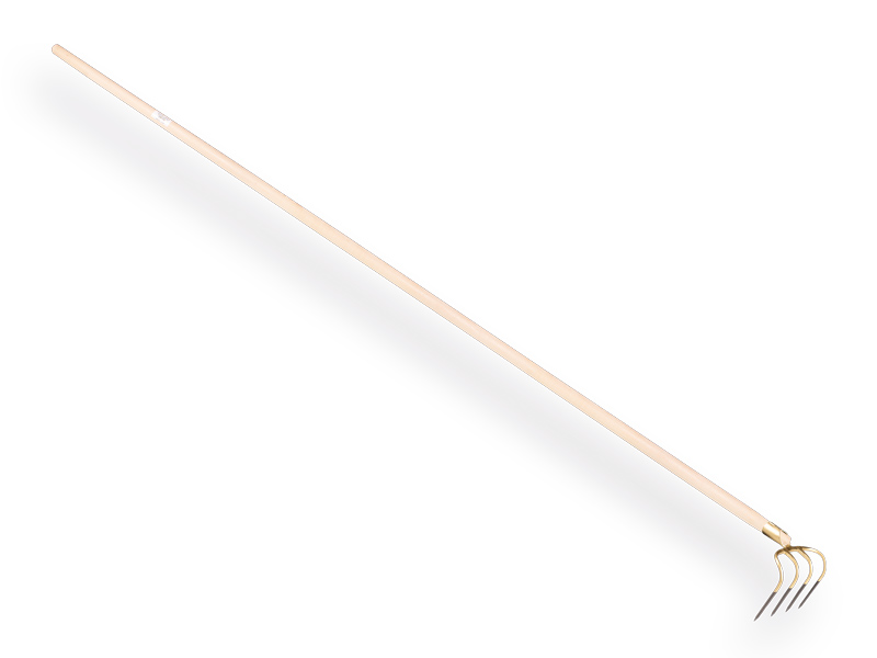 [844420] Mesthaak OFFNER 4 tands, lange tanden 21 cm, met dul en rechte ATLAS Ecofiber steel 300 cm