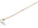 Mesthaak OFFNER met 4 korte tanden 13 cm, dul en gebogen ATLAS steel 140 cm, FSC 100%