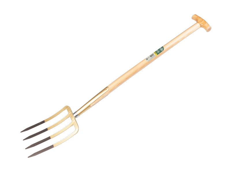 [862120] Spitvork OFFNER 4 tands brons, met dul en ATLAS T-steel 90 cm