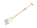 Spitvork OFFNER 4 tands brons, zwaar model met dul en ATLAS T-steel 90 cm