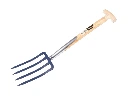 Spitvork Jimmy kort 4 tands blauw, met ESSEN T-steel 50 cm