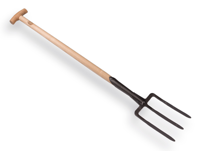 [865850] Spitvork De WIT 3 tands met dubbele veer en ESSEN T-steel 90 cm