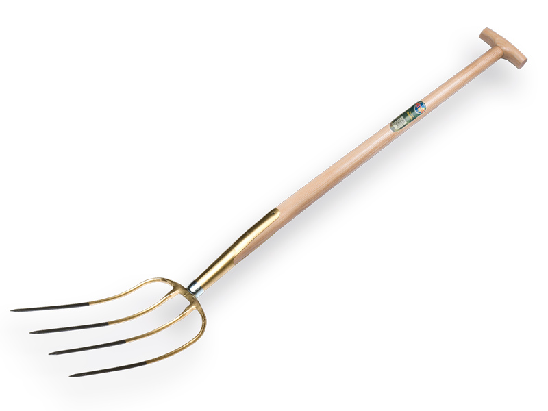 [911070] Mestvork OFFNER 4 tands brons, met ATLAS T-steel 90 cm