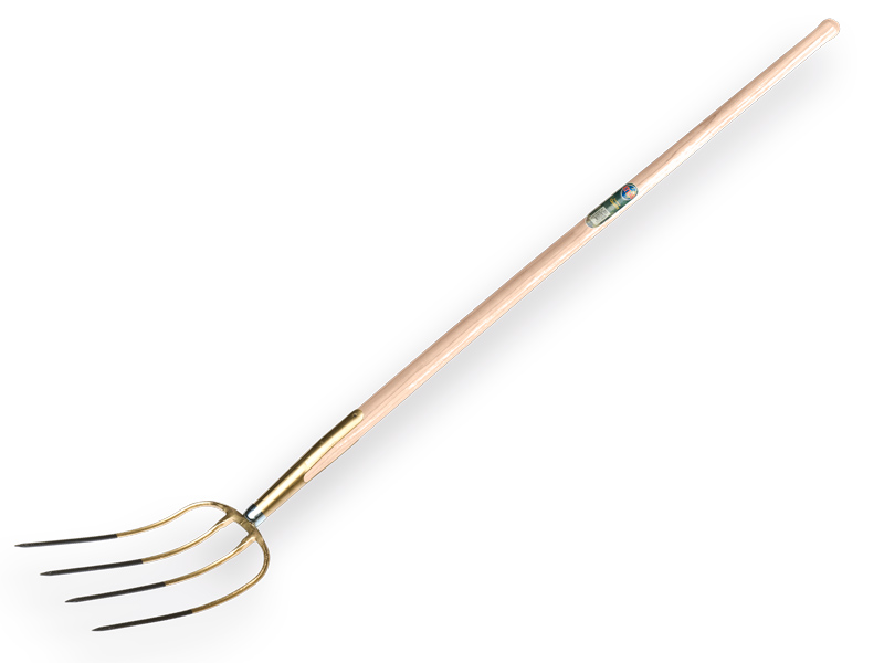 [911072] Mestvork OFFNER 4 tands brons, met ATLAS knopsteel 135 cm