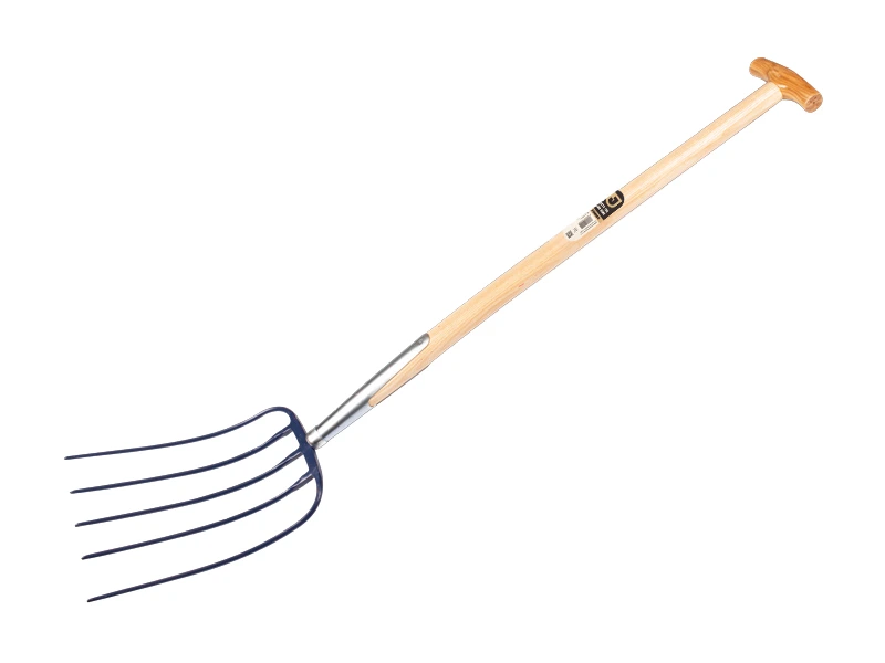 [915170] Mestvork Jimmy 5 tands blauw, met ESSEN T-steel 85 cm
