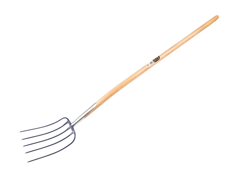 [915180] Mestvork Jimmy 5 tands blauw, met ESSEN knopsteel 135 cm