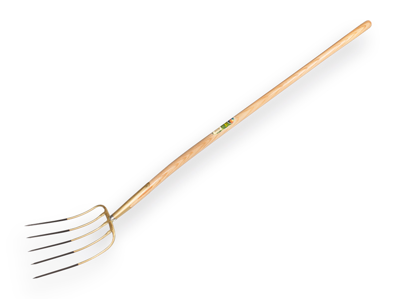 Mestvork OFFNER 5 tands brons, met ATLAS knopsteel 135 cm