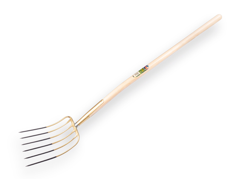 Mestvork OFFNER 6 tands brons, met ATLAS knopsteel 135 cm