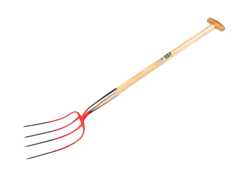 [916400] Mestvork OFFNER 4 tands rood, met dubbele veer en ATLAS T-steel 90 cm