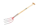 Mestvork OFFNER 4 tands rood, met dubbele veer en ATLAS T-steel 90 cm