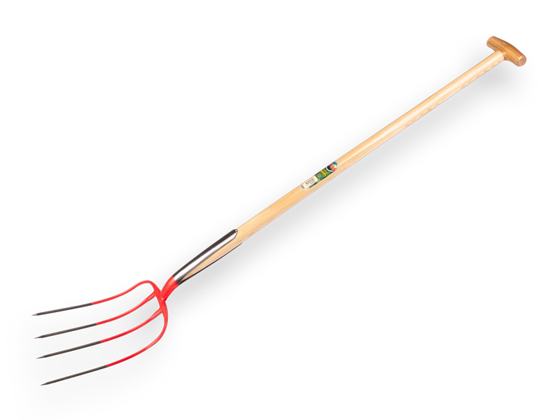 Mestvork OFFNER 4 tands rood, met dubbele veer en ATLAS T-steel 105 cm