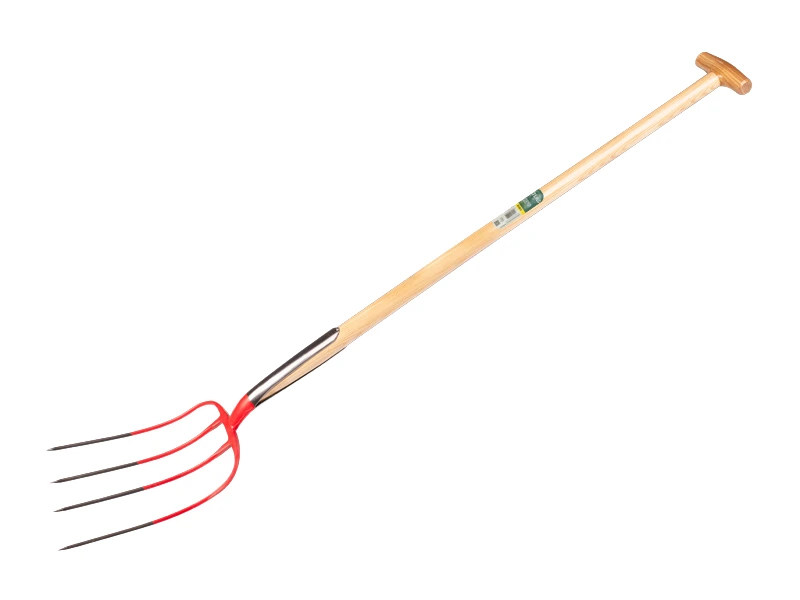 Mestvork OFFNER 4 tands rood, met dubbele veer en ATLAS T-steel 105 cm