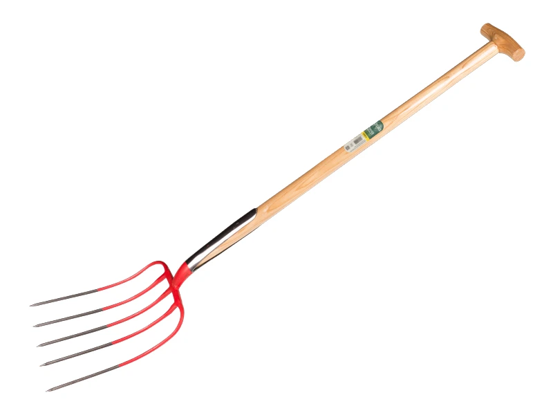 [916500] Mestvork OFFNER 5 tands rood, met dubbele veer en ATLAS T-steel 90 cm