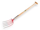 Mestvork OFFNER 5 tands rood, met dubbele veer en ATLAS T-steel 90 cm