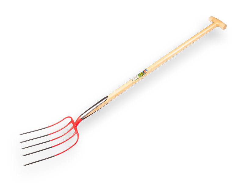 [916501] Mestvork OFFNER 5 tands rood, met dubbele veer en ATLAS T-steel 100 cm